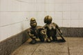 Life Underground statues on 14th Street Ã¢â¬â 8th Avenue subway station in New York, USA Royalty Free Stock Photo